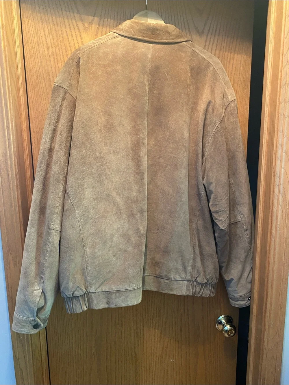 Dockers Men's Suede Bomber Jacket in Light Brown